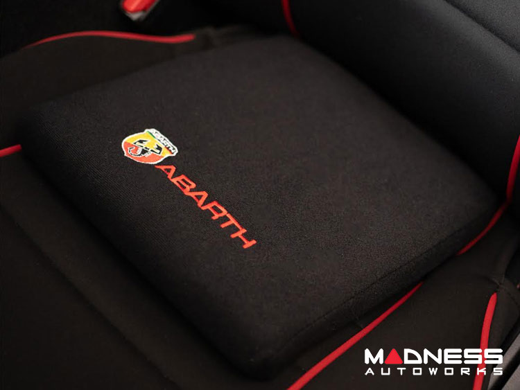 Seat Cushion - Black w/ ABARTH Crest + Logo in Red
